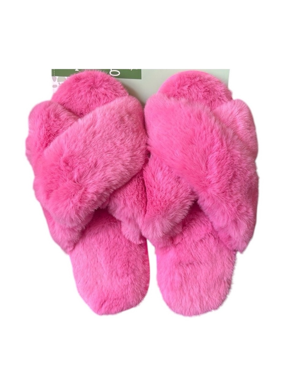 Pink‎ Fuzzy Fluffy Girlie Slippers Size Adult L/XL NWT